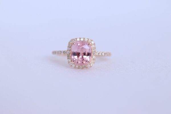 natural ceylon padparadscha sapphire engagement ring rose gold